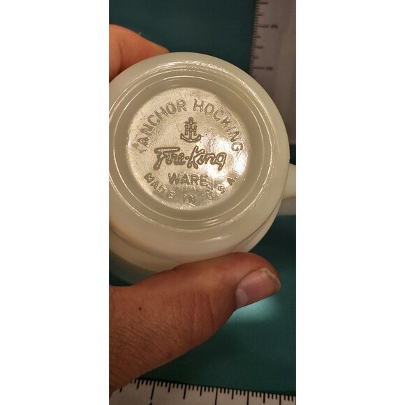 Vintage Fire-King Milk Glass Stackable Mug – Anchor Hocking Mid-Century Diner - Picture 6 of 8